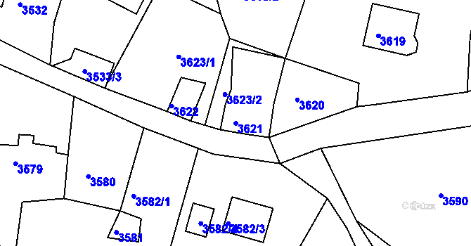 Parcela st. 3621 v KÚ Smržovka, Katastrální mapa