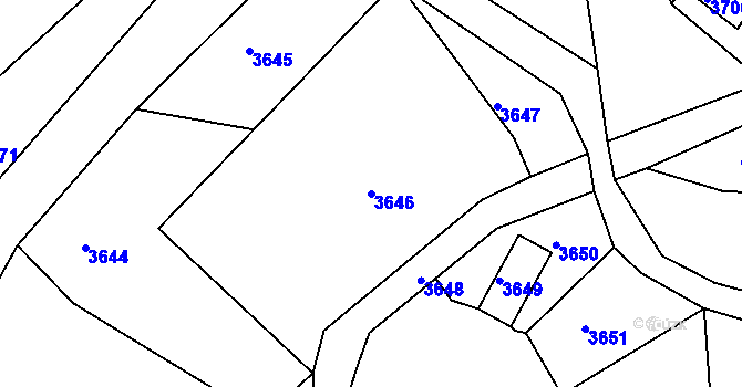 Parcela st. 3646 v KÚ Smržovka, Katastrální mapa