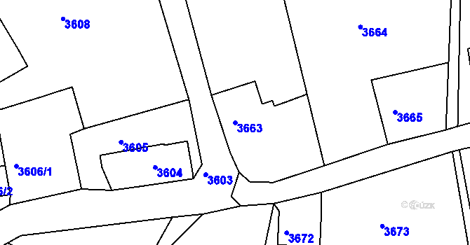 Parcela st. 3663 v KÚ Smržovka, Katastrální mapa