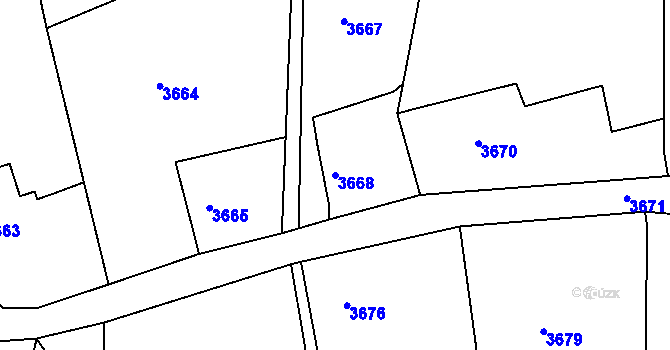 Parcela st. 3668 v KÚ Smržovka, Katastrální mapa