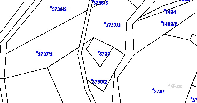 Parcela st. 3738 v KÚ Smržovka, Katastrální mapa