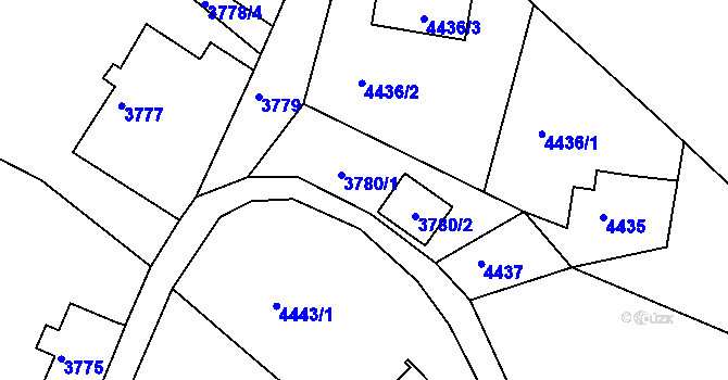 Parcela st. 3780 v KÚ Smržovka, Katastrální mapa
