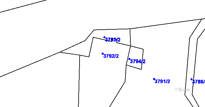 Parcela st. 3792/2 v KÚ Smržovka, Katastrální mapa