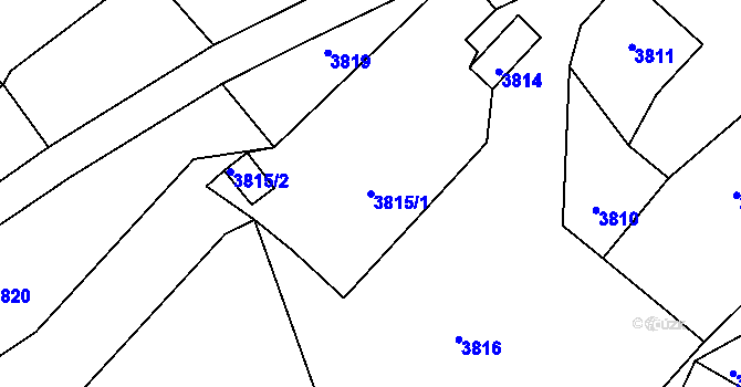 Parcela st. 3815/1 v KÚ Smržovka, Katastrální mapa