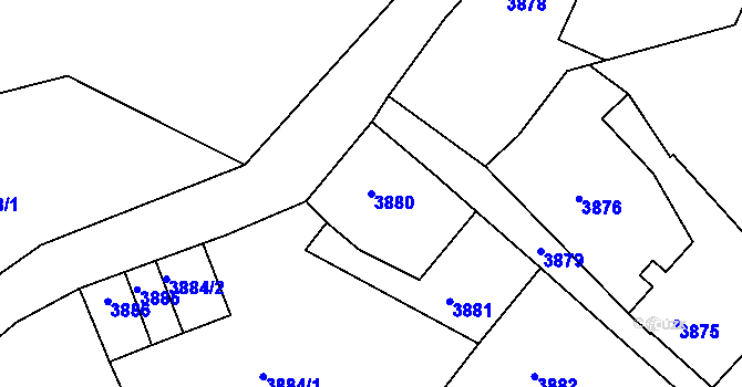 Parcela st. 3880 v KÚ Smržovka, Katastrální mapa