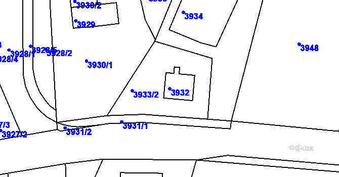 Parcela st. 3932 v KÚ Smržovka, Katastrální mapa