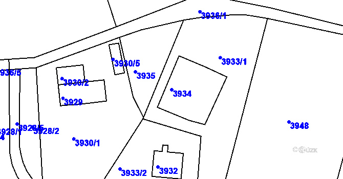 Parcela st. 3934 v KÚ Smržovka, Katastrální mapa