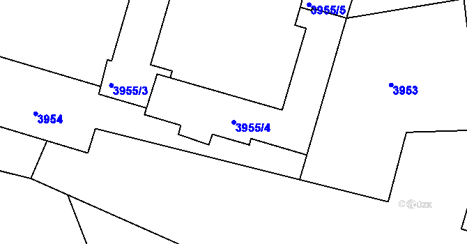 Parcela st. 3955/4 v KÚ Smržovka, Katastrální mapa