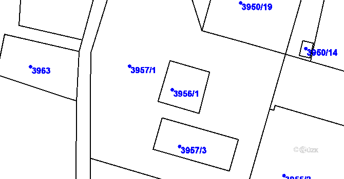 Parcela st. 3956/1 v KÚ Smržovka, Katastrální mapa