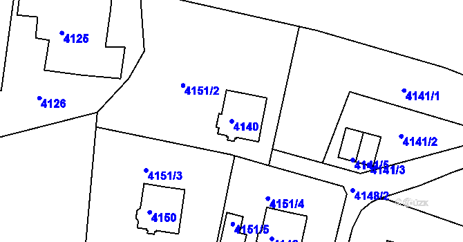 Parcela st. 4140 v KÚ Smržovka, Katastrální mapa