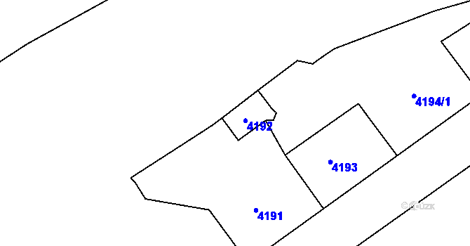 Parcela st. 4192 v KÚ Smržovka, Katastrální mapa