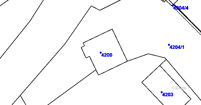 Parcela st. 4200 v KÚ Smržovka, Katastrální mapa
