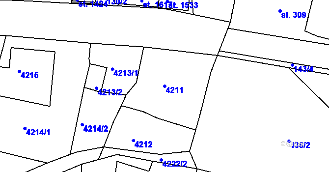Parcela st. 4211 v KÚ Smržovka, Katastrální mapa