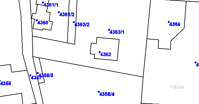 Parcela st. 4362 v KÚ Smržovka, Katastrální mapa