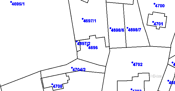 Parcela st. 4696 v KÚ Smržovka, Katastrální mapa
