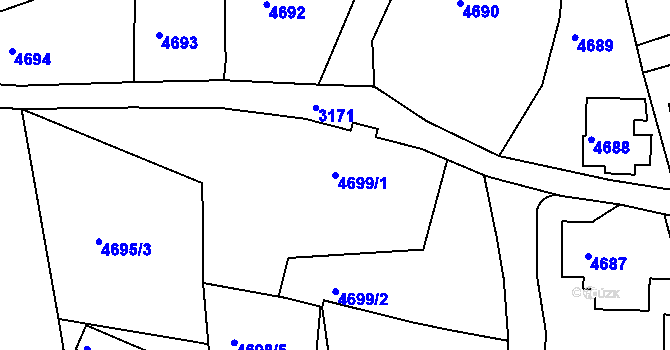 Parcela st. 4699/1 v KÚ Smržovka, Katastrální mapa