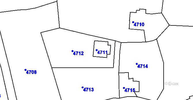 Parcela st. 4711 v KÚ Smržovka, Katastrální mapa