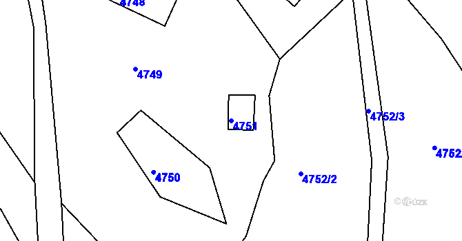 Parcela st. 4751 v KÚ Smržovka, Katastrální mapa