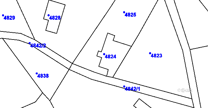 Parcela st. 4824 v KÚ Smržovka, Katastrální mapa