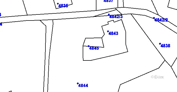 Parcela st. 4845 v KÚ Smržovka, Katastrální mapa