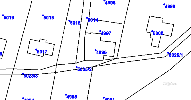 Parcela st. 4996 v KÚ Smržovka, Katastrální mapa
