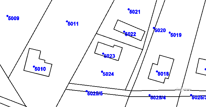Parcela st. 5023 v KÚ Smržovka, Katastrální mapa