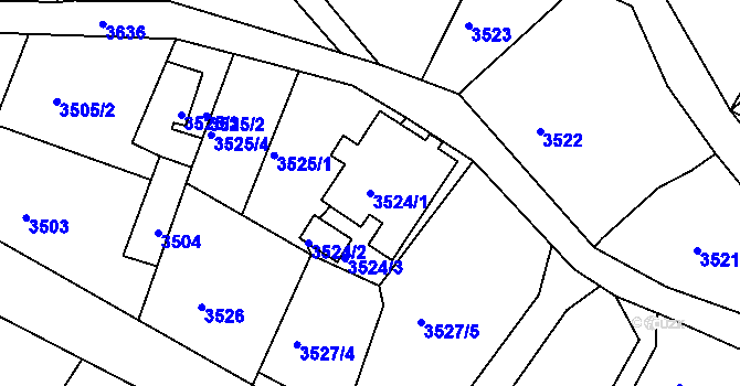 Parcela st. 3524/1 v KÚ Smržovka, Katastrální mapa