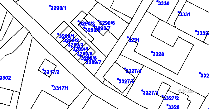 Parcela st. 3290/4 v KÚ Smržovka, Katastrální mapa