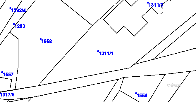 Parcela st. 1311/1 v KÚ Smržovka, Katastrální mapa