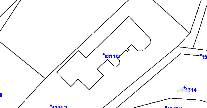 Parcela st. 1311/3 v KÚ Smržovka, Katastrální mapa