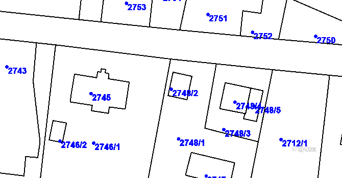 Parcela st. 2748/2 v KÚ Smržovka, Katastrální mapa