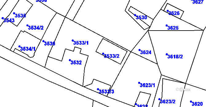 Parcela st. 3533/2 v KÚ Smržovka, Katastrální mapa
