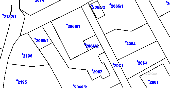 Parcela st. 2066/2 v KÚ Smržovka, Katastrální mapa