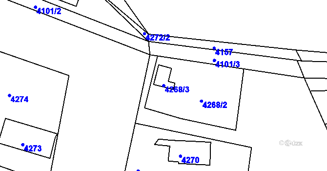 Parcela st. 4268/3 v KÚ Smržovka, Katastrální mapa