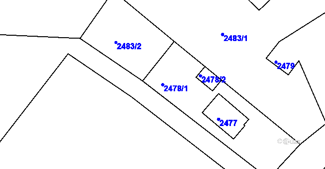 Parcela st. 2478/1 v KÚ Smržovka, Katastrální mapa