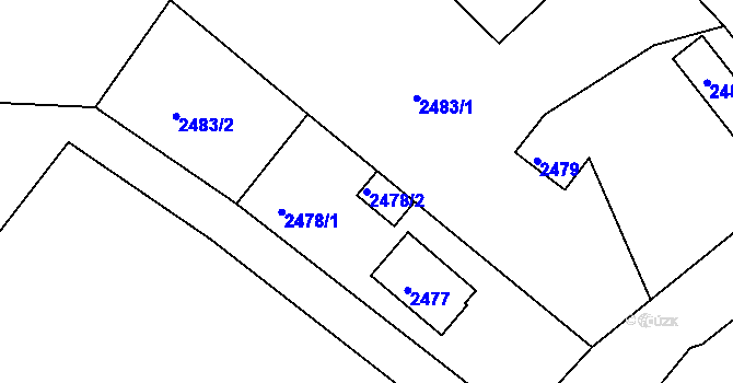 Parcela st. 2478/2 v KÚ Smržovka, Katastrální mapa