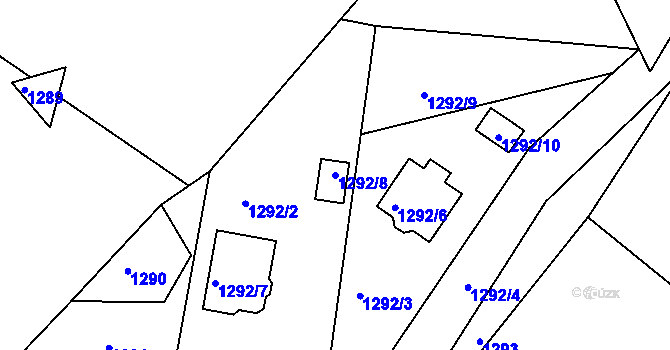 Parcela st. 1292/8 v KÚ Smržovka, Katastrální mapa