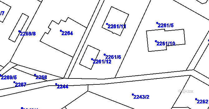 Parcela st. 2261/6 v KÚ Smržovka, Katastrální mapa