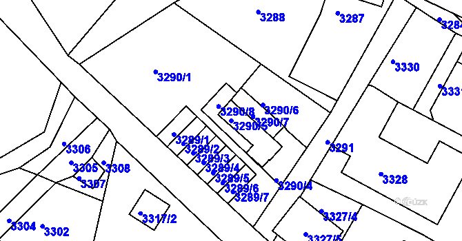 Parcela st. 3290/5 v KÚ Smržovka, Katastrální mapa