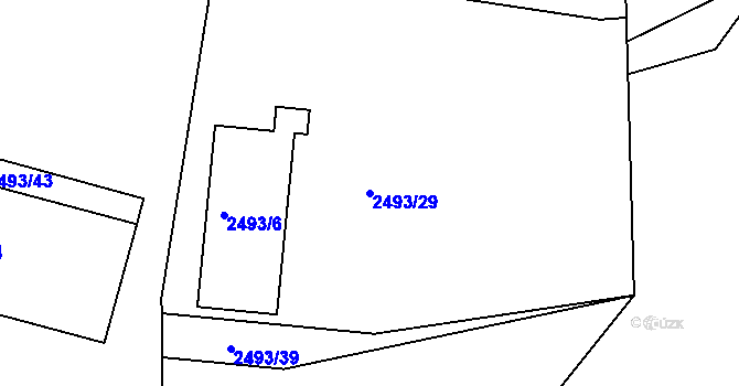 Parcela st. 2493/29 v KÚ Smržovka, Katastrální mapa
