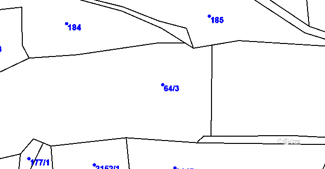 Parcela st. 64/3 v KÚ Smržovka, Katastrální mapa