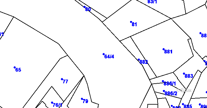 Parcela st. 64/4 v KÚ Smržovka, Katastrální mapa