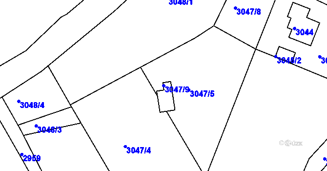Parcela st. 3047/9 v KÚ Smržovka, Katastrální mapa