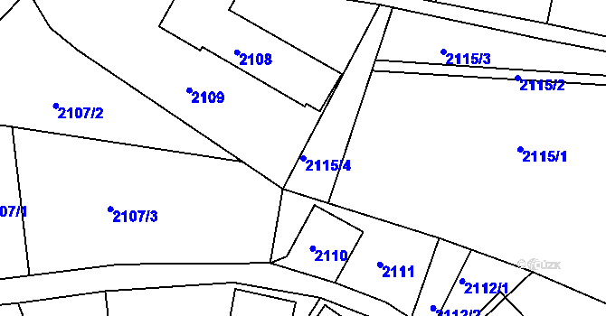 Parcela st. 2115/4 v KÚ Smržovka, Katastrální mapa
