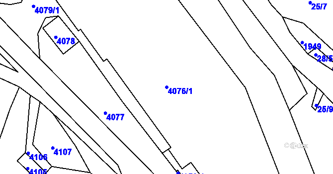 Parcela st. 4076/1 v KÚ Smržovka, Katastrální mapa