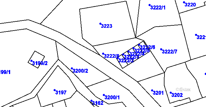 Parcela st. 3222/8 v KÚ Smržovka, Katastrální mapa