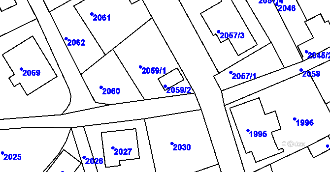 Parcela st. 2059/2 v KÚ Smržovka, Katastrální mapa