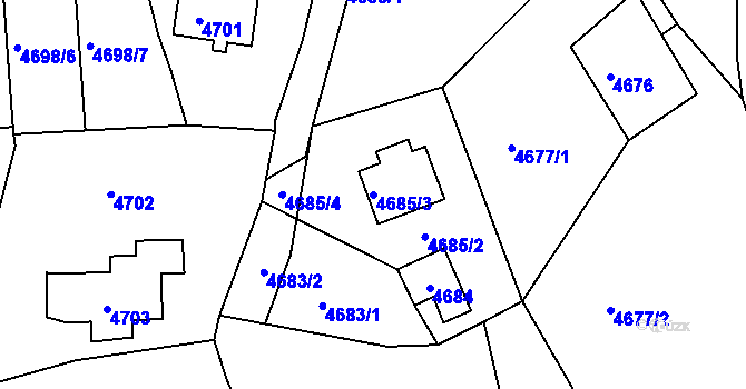Parcela st. 4685/3 v KÚ Smržovka, Katastrální mapa
