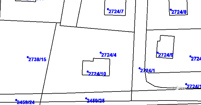 Parcela st. 2724/4 v KÚ Smržovka, Katastrální mapa