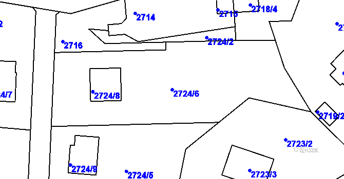 Parcela st. 2724/6 v KÚ Smržovka, Katastrální mapa